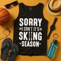 Sory I Cant Its Skiing Season Funny Skiing Gift Tank Top thumb 4
