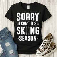Sory I Cant Its Skiing Season Funny Skiing Gift Women's T-Shirt thumb 3