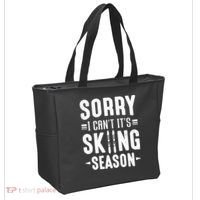 Sory I Cant Its Skiing Season Funny Skiing Gift Tote Bag thumb 2