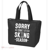 Sory I Cant Its Skiing Season Funny Skiing Gift Tote Bag thumb 3