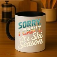 Sorry I CanT ItS Ski Season Winter Sports Coffee Mug thumb 4