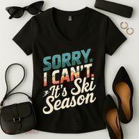 Sorry I CanT ItS Ski Season Winter Sports Women's V-Neck T-Shirt thumb 2