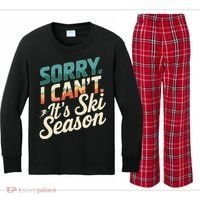 Sorry I CanT ItS Ski Season Winter Sports Kids Long Sleeve Plaid Pajama Set thumb 0