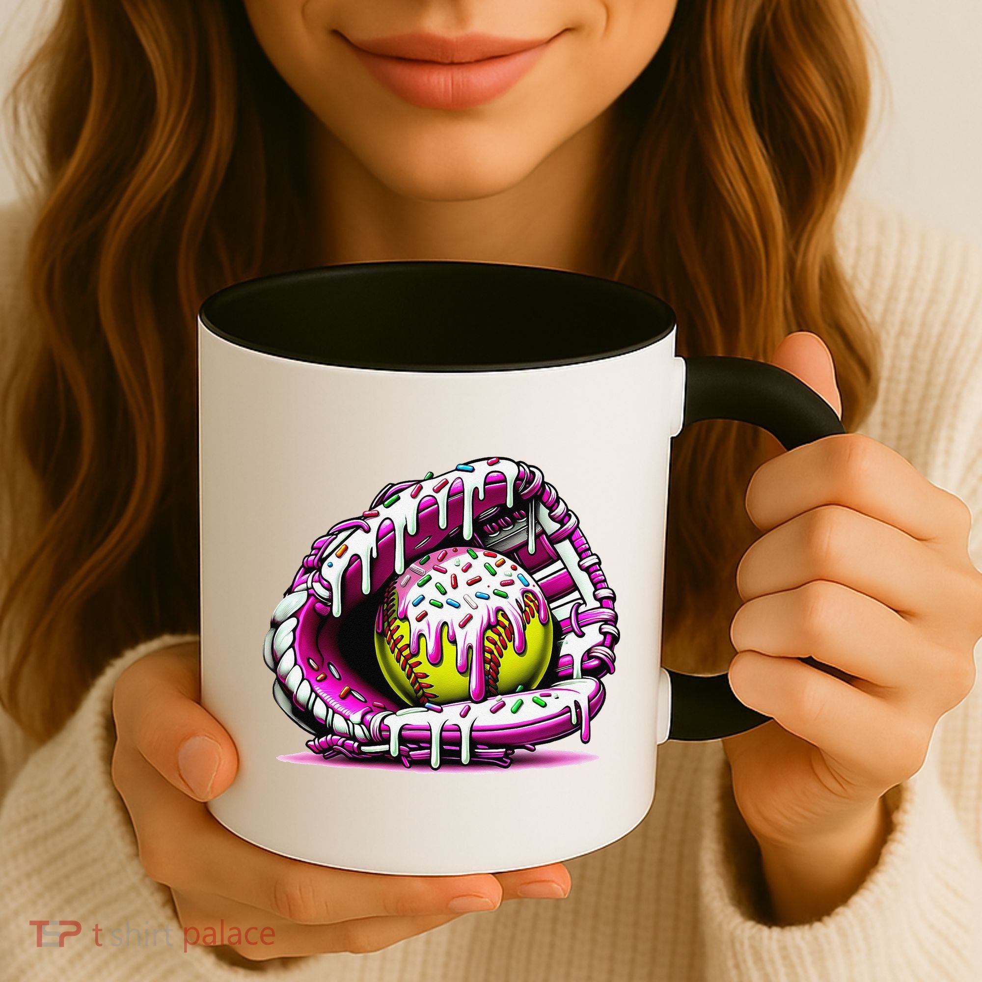 Softball  Ice Cream Sprinkles Softball Glove Gift Coffee Mug