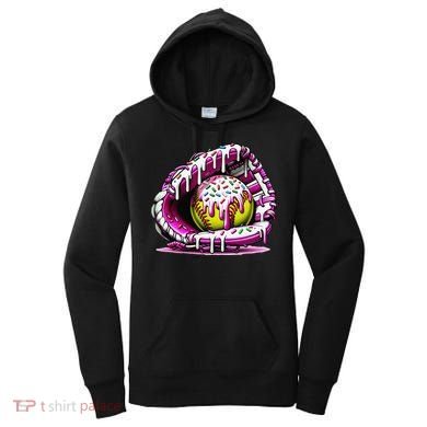 Softball  Ice Cream Sprinkles Softball Glove Gift Women's Hoodie