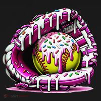 Softball  Ice Cream Sprinkles Softball Glove Gift Women's Hoodie thumb 2