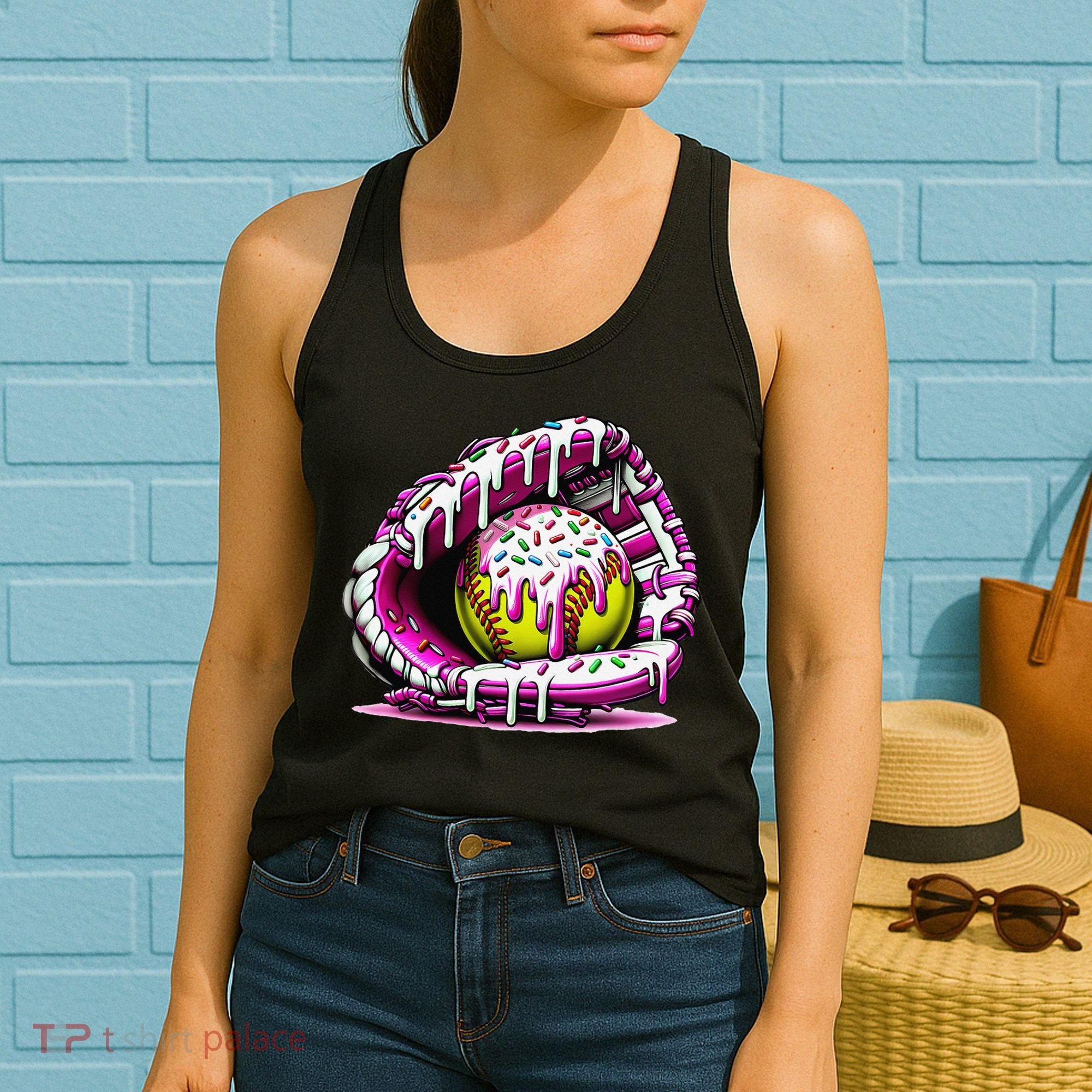 Softball  Ice Cream Sprinkles Softball Glove Gift Women's Tank Top