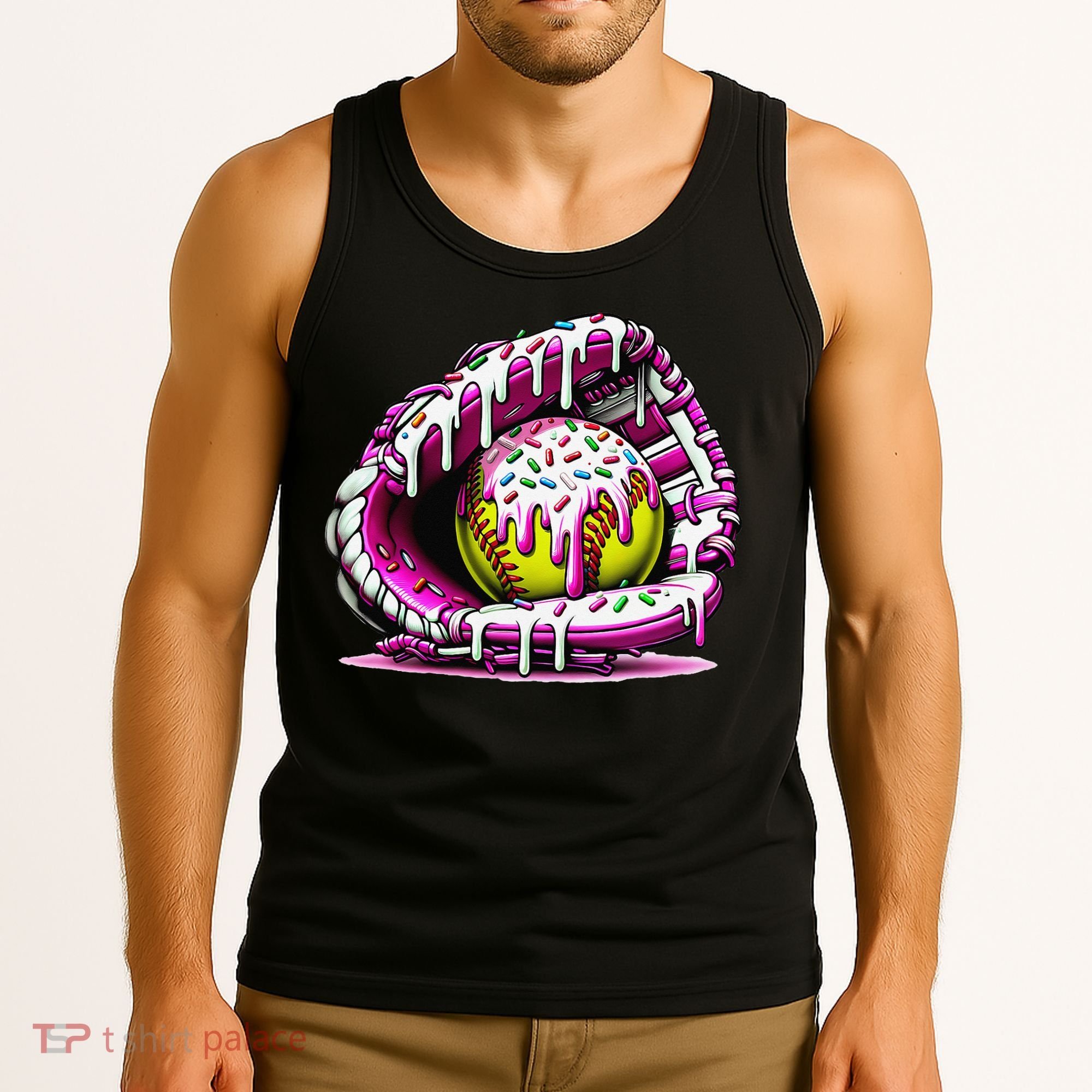 Softball  Ice Cream Sprinkles Softball Glove Gift Tank Top