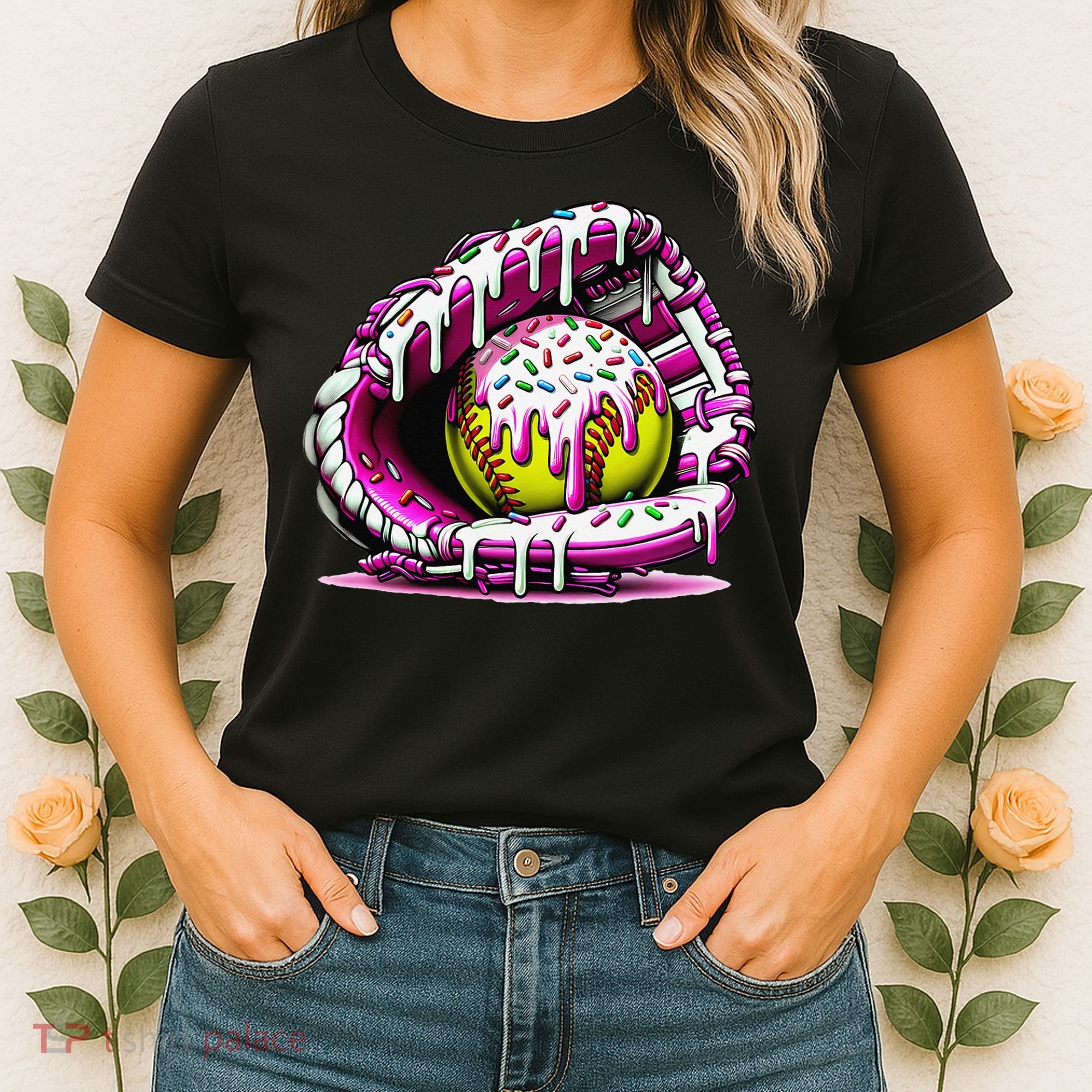Softball  Ice Cream Sprinkles Softball Glove Gift Women's T-Shirt