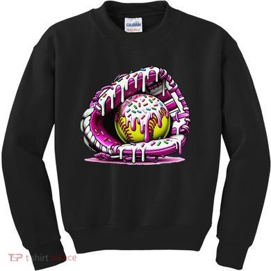 Softball  Ice Cream Sprinkles Softball Glove Gift Kids Sweatshirt