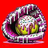 Softball  Ice Cream Sprinkles Softball Glove Gift Santa Hat thumb 1
