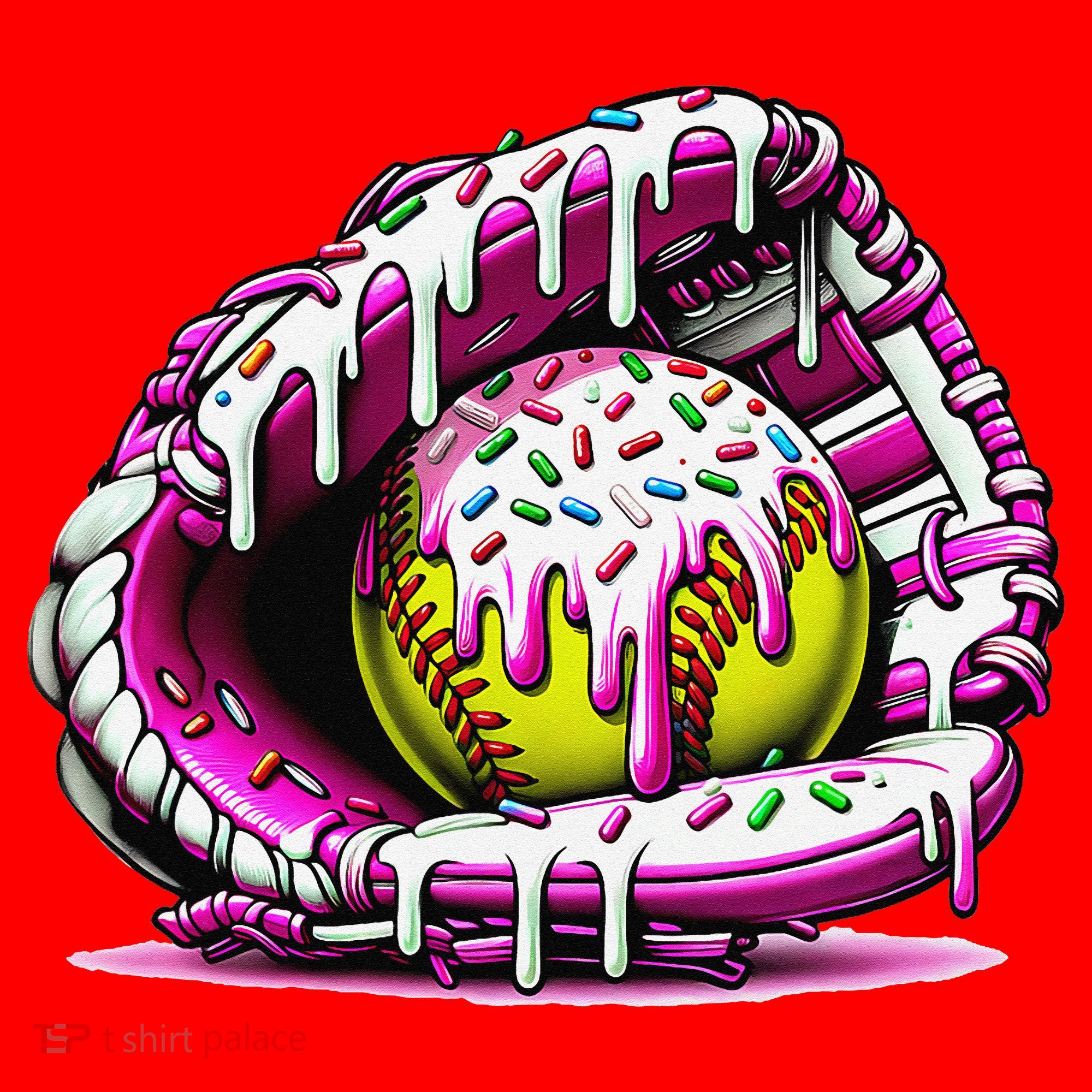 Softball  Ice Cream Sprinkles Softball Glove Gift Santa Hat