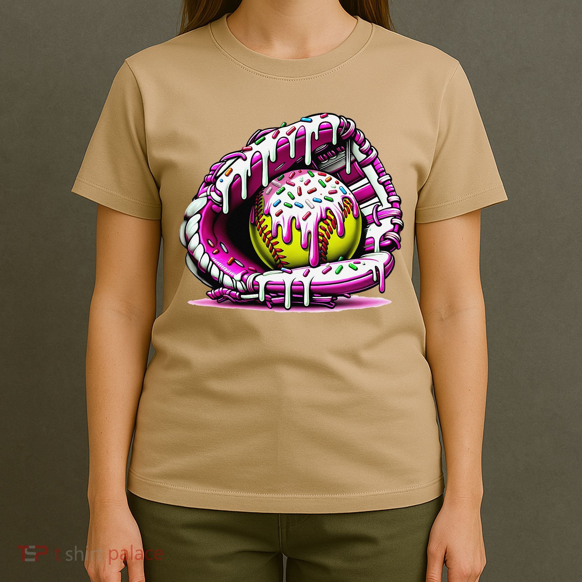 Softball  Ice Cream Sprinkles Softball Glove Gift T-Shirt