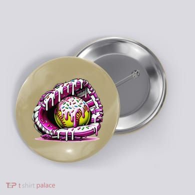 Softball  Ice Cream Sprinkles Softball Glove Gift Button