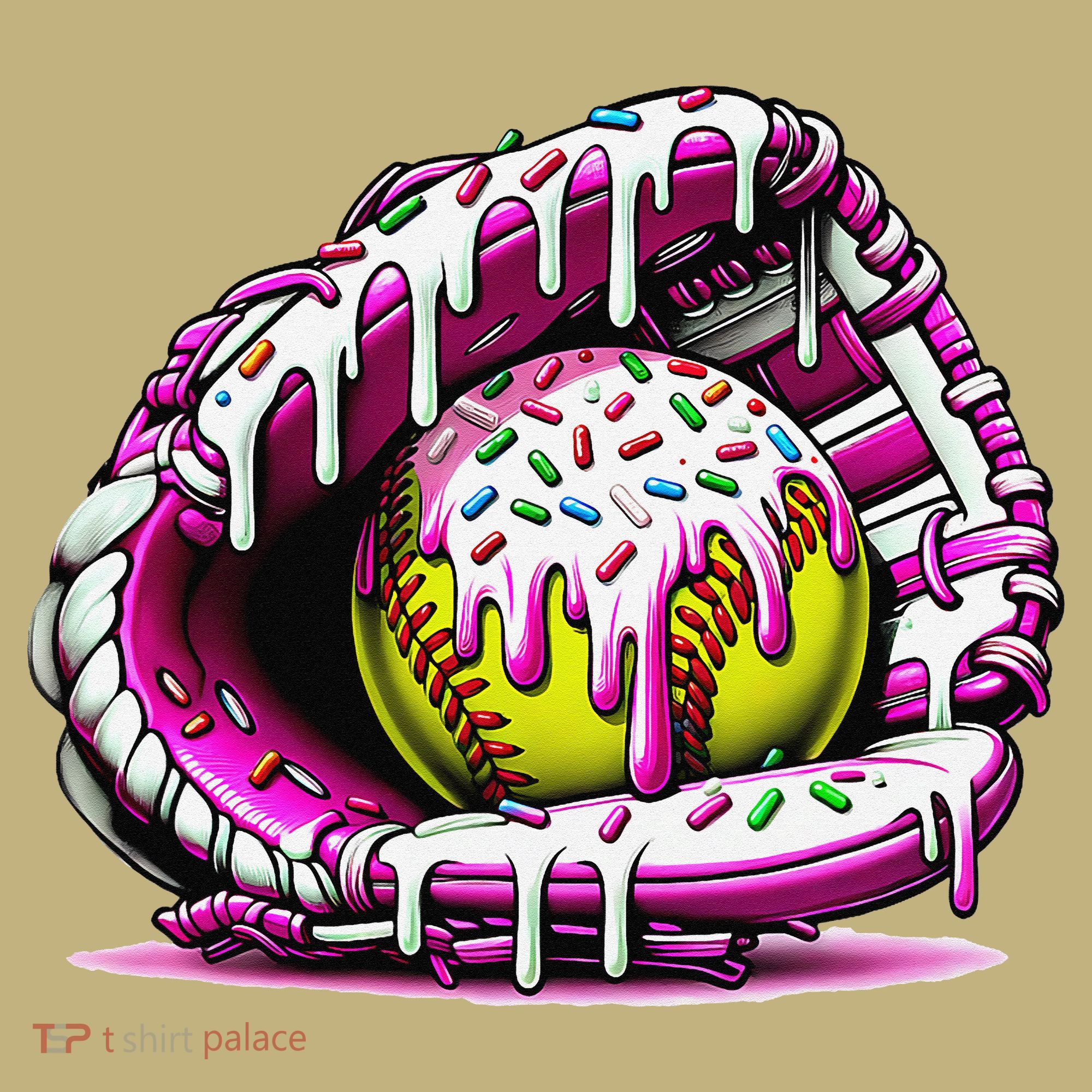 Softball  Ice Cream Sprinkles Softball Glove Gift Mousepad