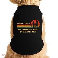 Sorry I CanT My Sims Family Needs Me Novelty Sarcastic Doggie Tank thumb 0
