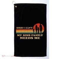 Sorry I CanT My Sims Family Needs Me Novelty Sarcastic Golf Towel thumb 0