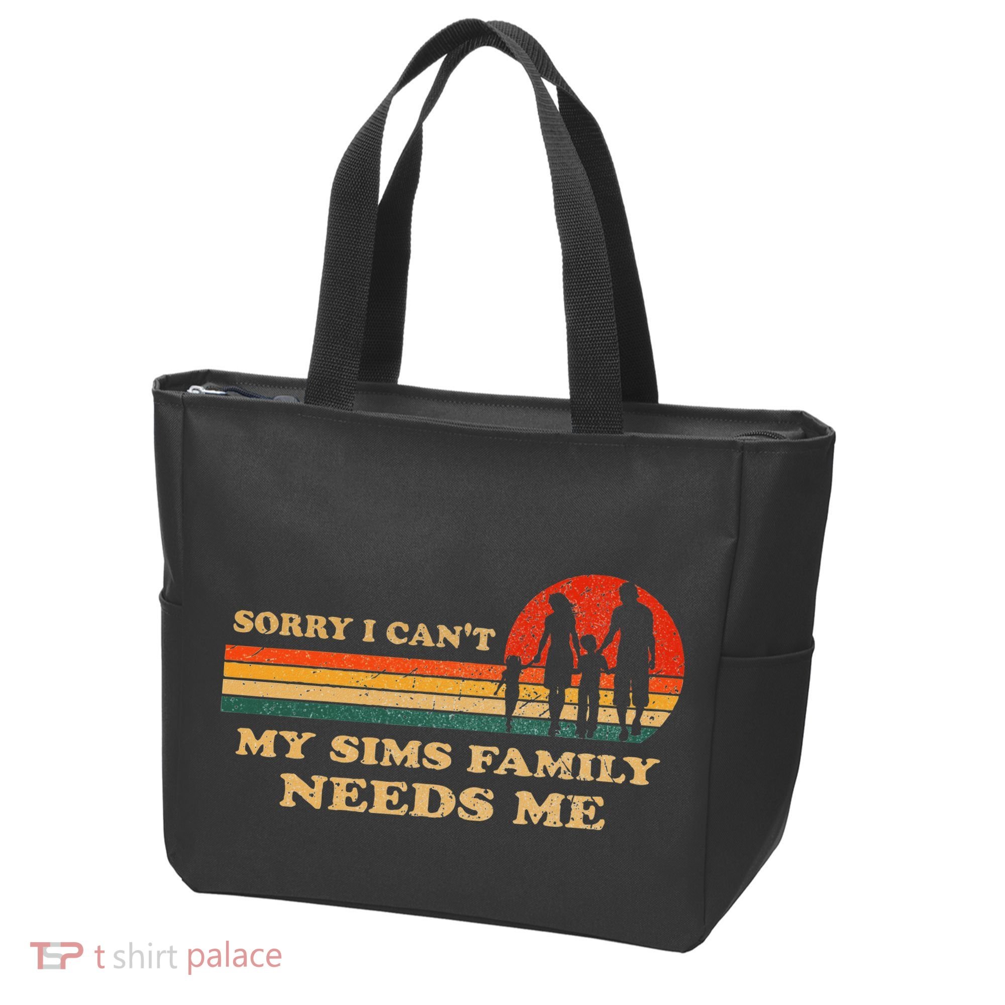 Sorry I CanT My Sims Family Needs Me Novelty Sarcastic Tote Bag