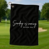 Sunday Is Coming Golf Towel thumb 1