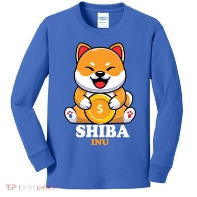 Shiba Inu Crypto Currency Cute Kids Long Sleeve Shirt