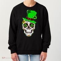 Sugar Irish Clover Skull St Patricks Day Women's Sweatshirt thumb 0
