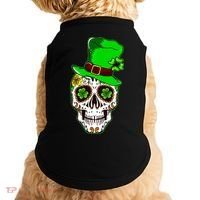 Sugar Irish Clover Skull St Patricks Day Doggie Tank thumb 0