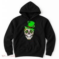 Sugar Irish Clover Skull St Patricks Day Hoodie thumb 0