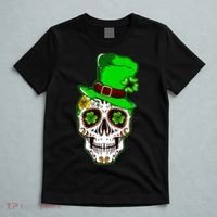 Sugar Irish Clover Skull St Patricks Day T-Shirt thumb 5