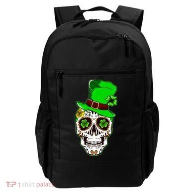 Sugar Irish Clover Skull St Patricks Day Backpack