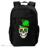 Sugar Irish Clover Skull St Patricks Day Backpack thumb 0