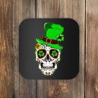 Sugar Irish Clover Skull St Patricks Day Coaster thumb 0