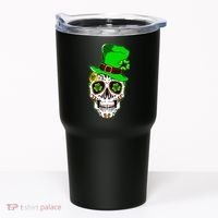 Sugar Irish Clover Skull St Patricks Day Tumbler thumb 0