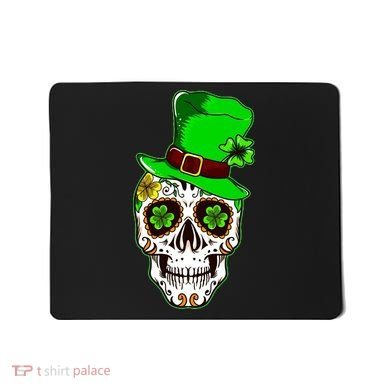 Sugar Irish Clover Skull St Patricks Day Mousepad