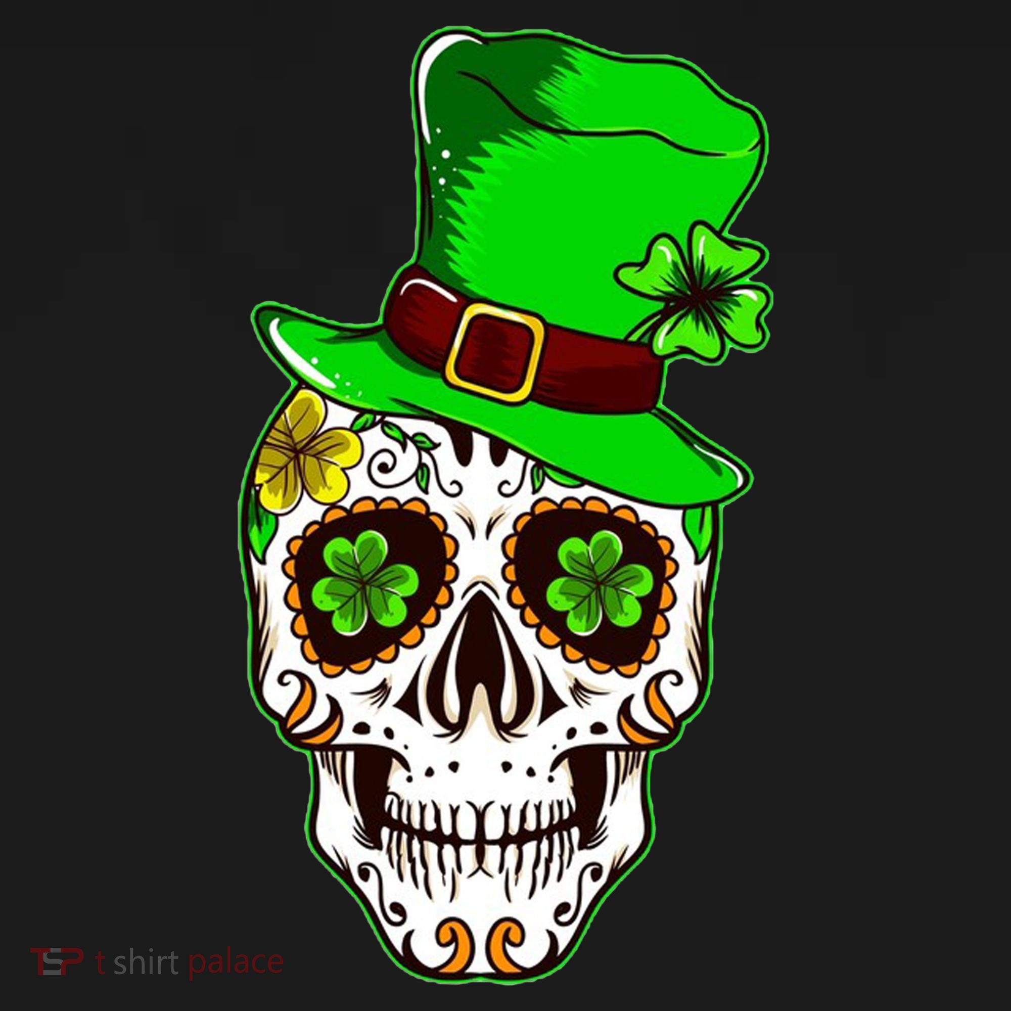 Sugar Irish Clover Skull St Patricks Day Women's Tank Top