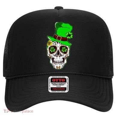 Sugar Irish Clover Skull St Patricks Day Hat
