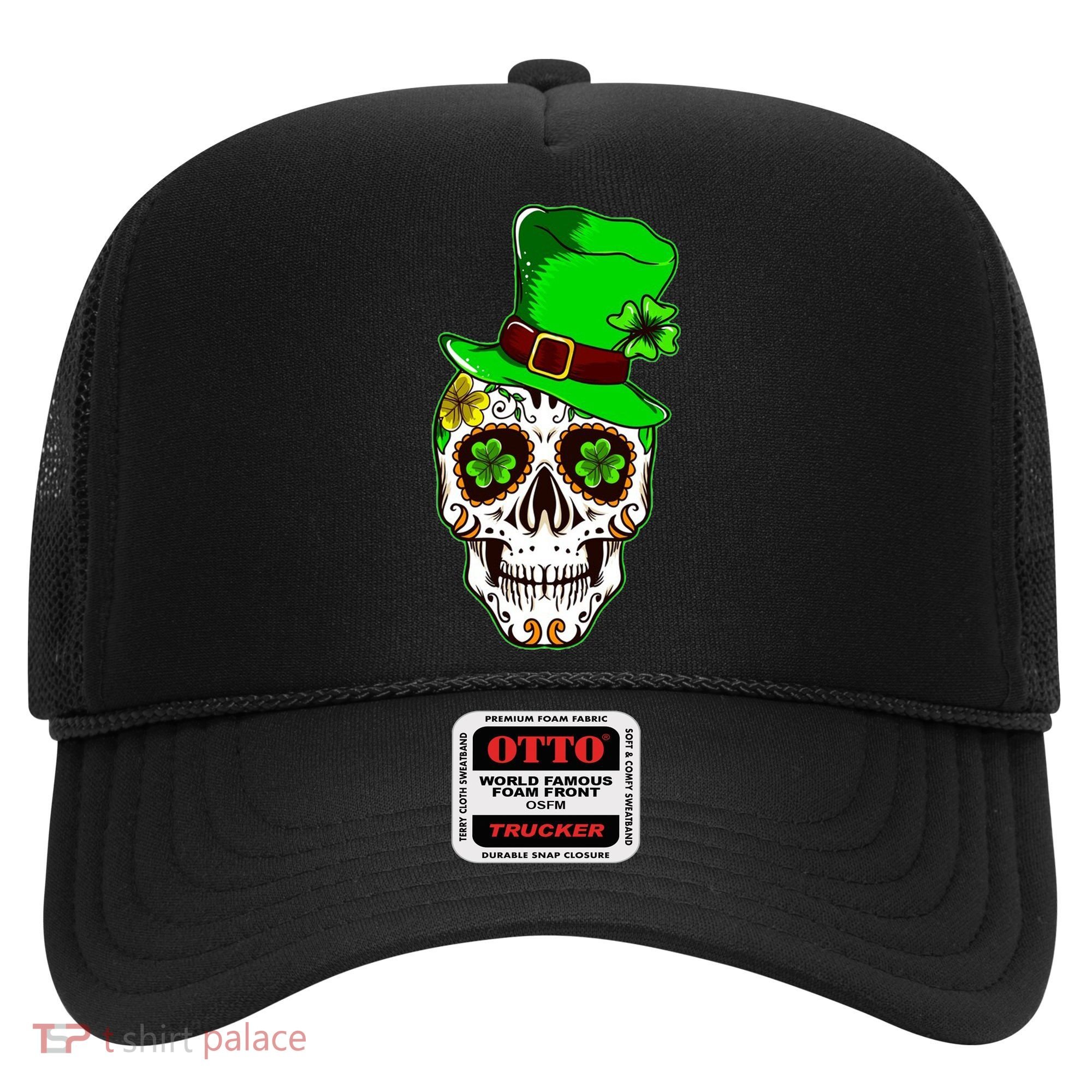 Sugar Irish Clover Skull St Patricks Day Hat