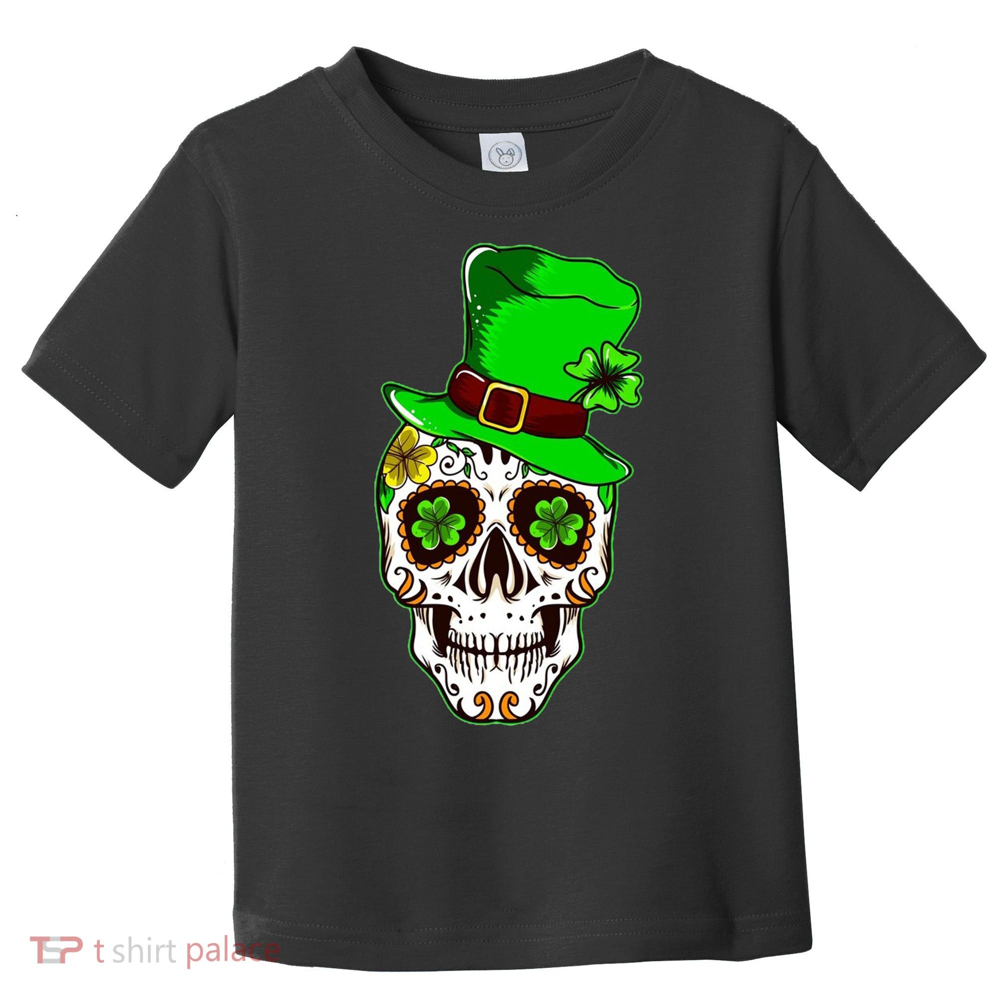 Sugar Irish Clover Skull St Patricks Day Toddler T-Shirt