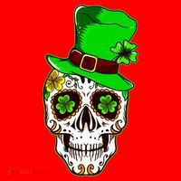 Sugar Irish Clover Skull St Patricks Day Santa Hat thumb 1