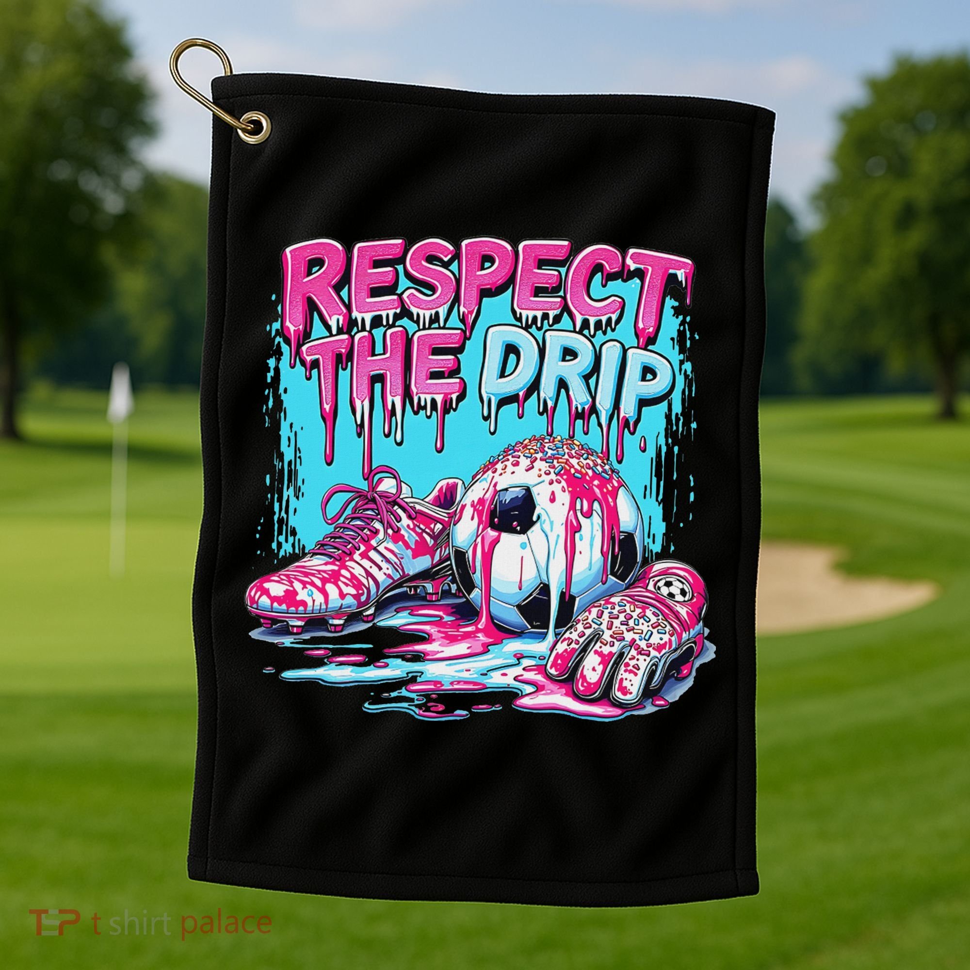 Soccer Ice Cream Sprinkles Theme Respect The Drip Golf Towel