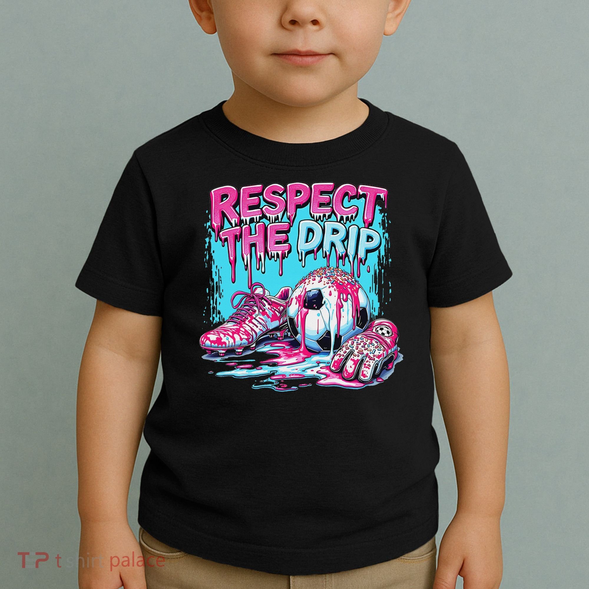 Soccer Ice Cream Sprinkles Theme Respect The Drip Toddler T-Shirt