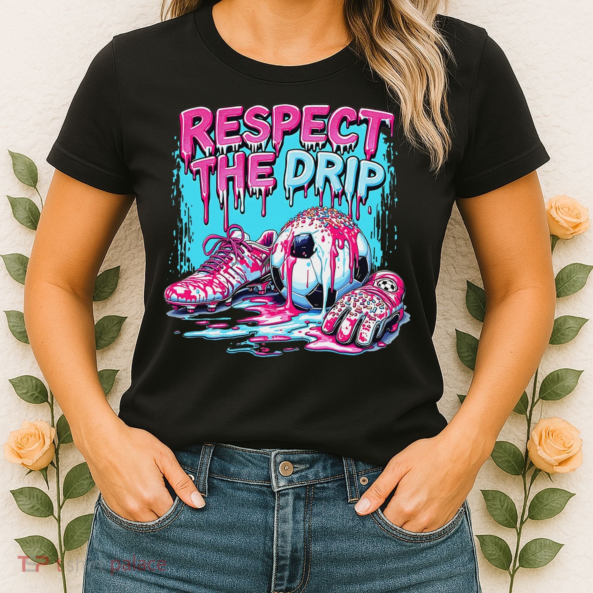 Soccer Ice Cream Sprinkles Theme Respect The Drip Women's T-Shirt