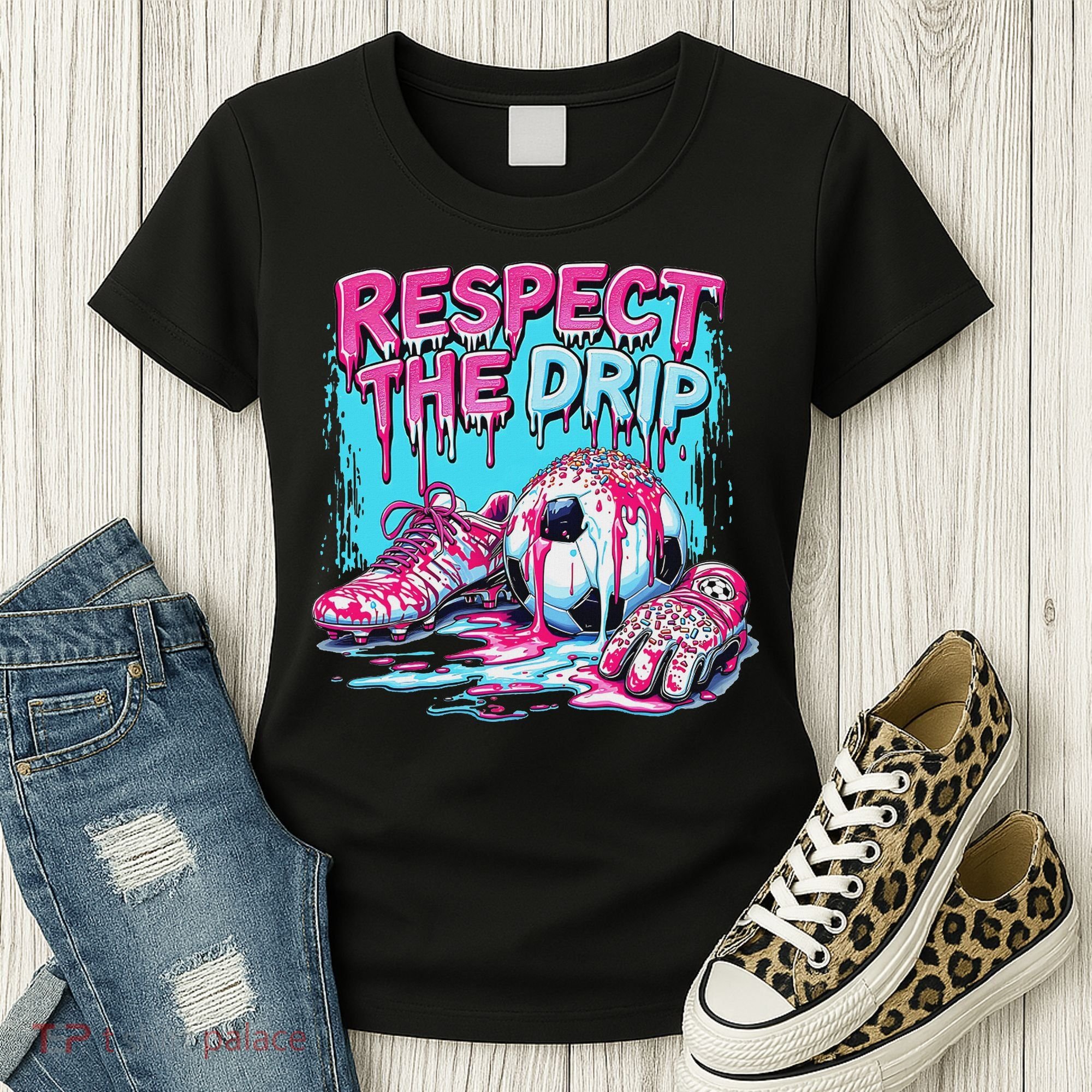 Soccer Ice Cream Sprinkles Theme Respect The Drip Women's T-Shirt
