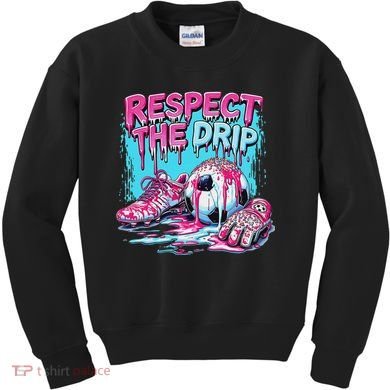 Soccer Ice Cream Sprinkles Theme Respect The Drip Kids Sweatshirt