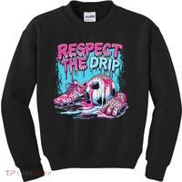 Soccer Ice Cream Sprinkles Theme Respect The Drip Kids Sweatshirt thumb 0
