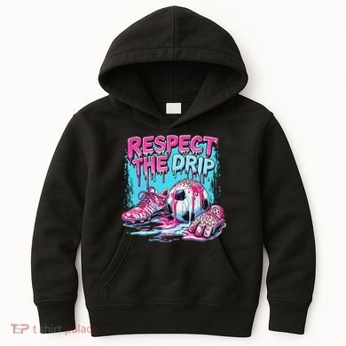 Soccer Ice Cream Sprinkles Theme Respect The Drip Kids Hoodie