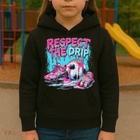 Soccer Ice Cream Sprinkles Theme Respect The Drip Kids Hoodie thumb 3