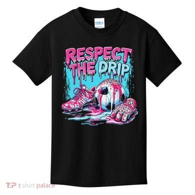 Soccer Ice Cream Sprinkles Theme Respect The Drip Kids T-Shirt