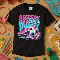 Soccer Ice Cream Sprinkles Theme Respect The Drip Kids T-Shirt thumb 3