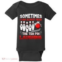 Sometimes I Can Almost Hear The Ten Pin Laughing Bowler Bowling Lover Baby Bodysuit thumb 0