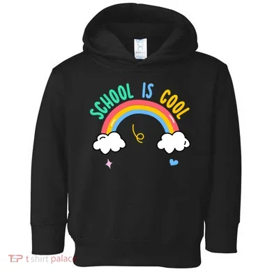School Is Cool Rainbow Fun Retro Toddler Hoodie